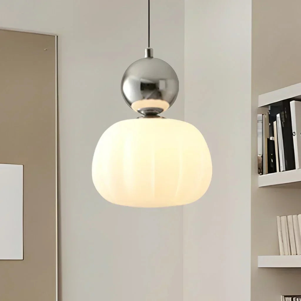 NovaLume Pendant Light In Cream Finish For Contemporary Living Spaces And Modern Hallways