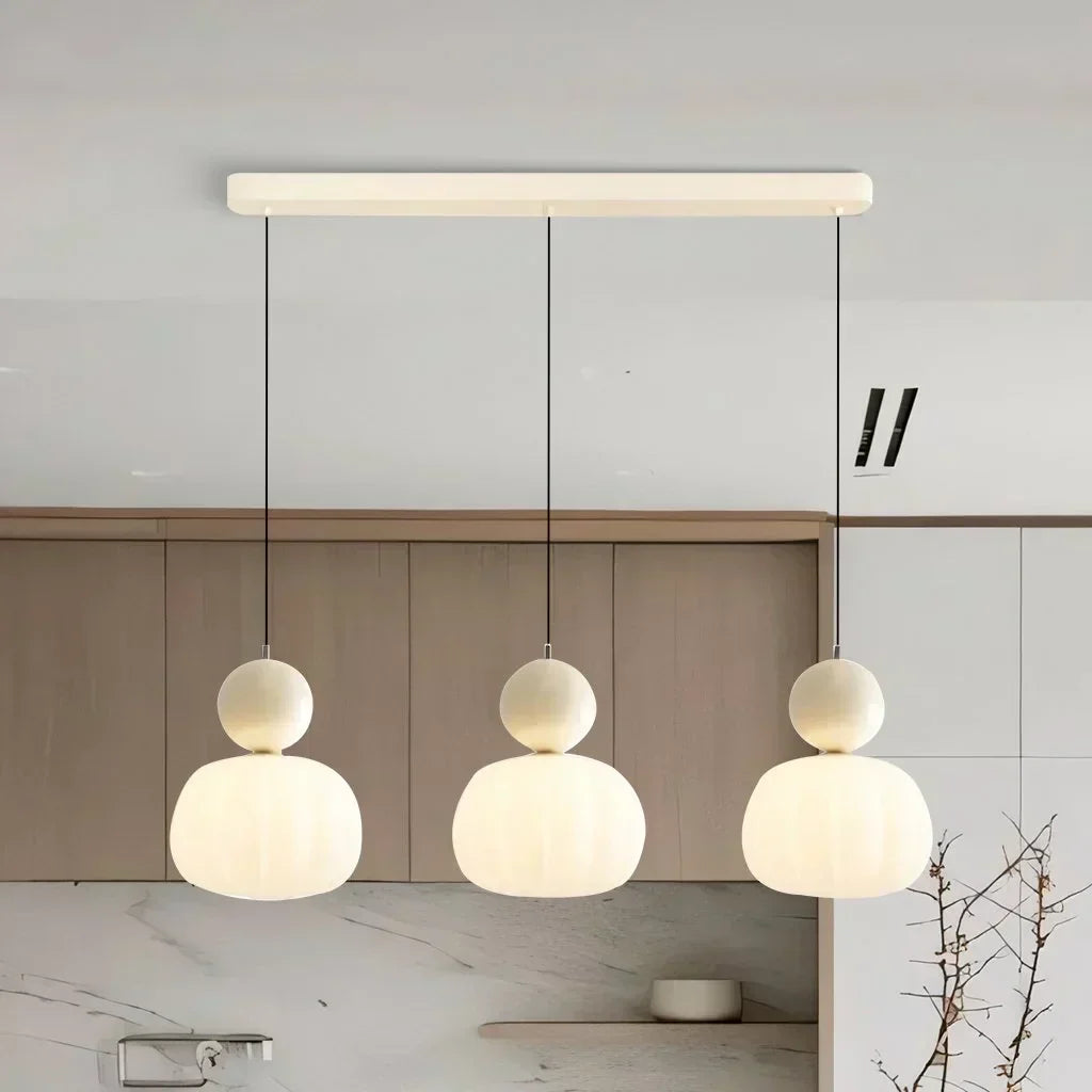NovaLume Pendant Light In Cream Finish For Contemporary Living Spaces And Modern Hallways