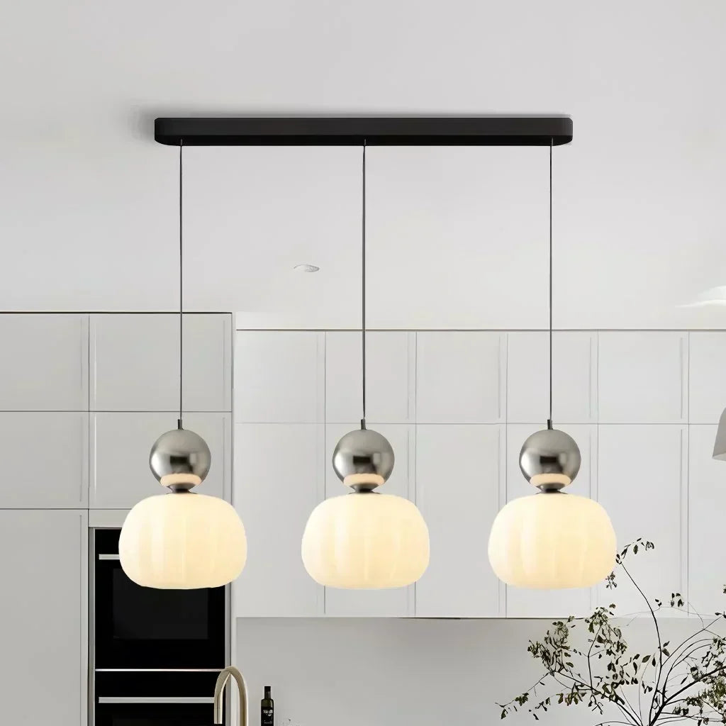 NovaLume Pendant Light In Cream Finish For Contemporary Living Spaces And Modern Hallways