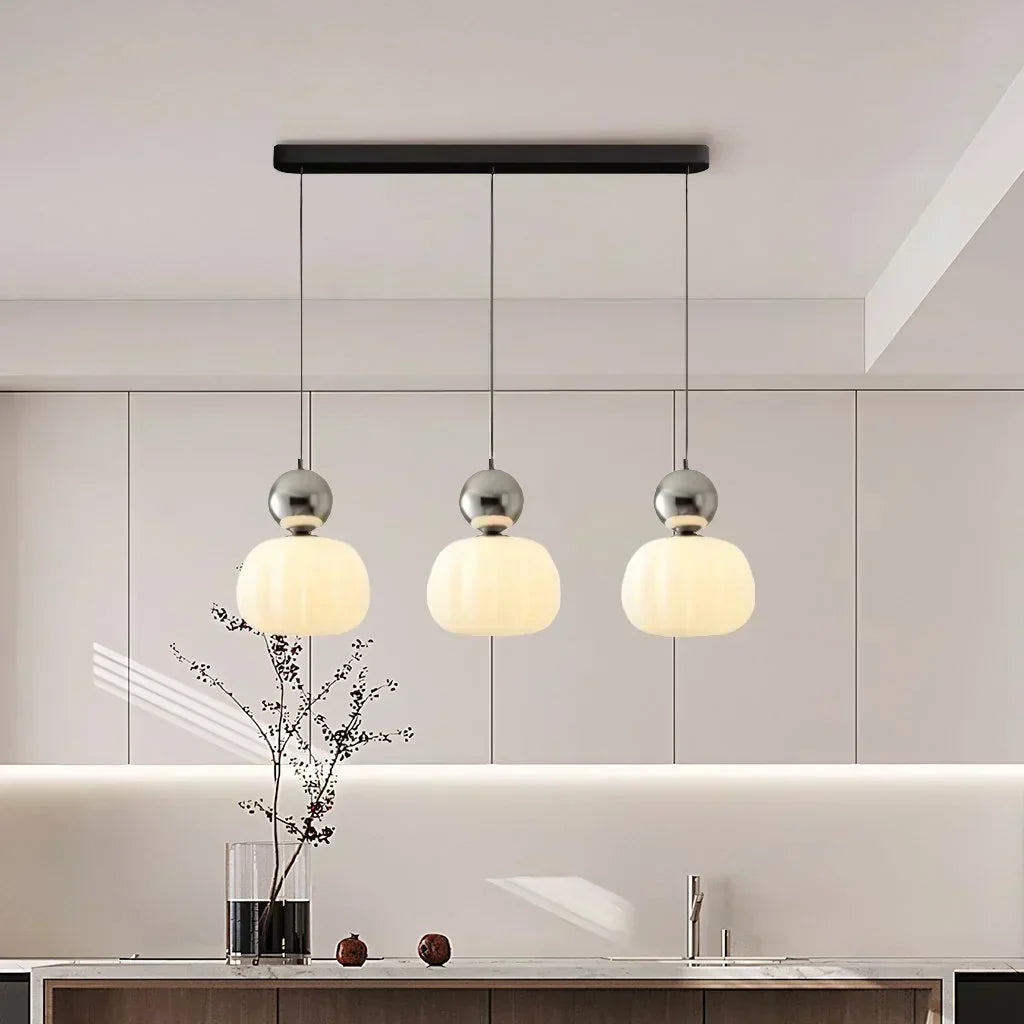 NovaLume Pendant Light In Cream Finish For Contemporary Living Spaces And Modern Hallways
