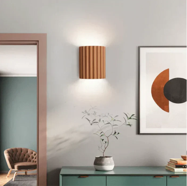Lumora Wall Light In Resin With Dual-Sided Ambient Glow For Modern Interiors And Hallways