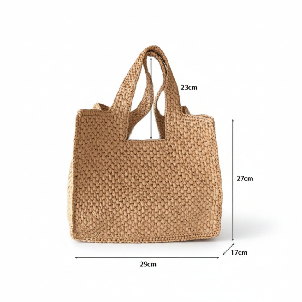 COASTWEAVE Handgemaakte geweven raffia-draagtas — emmermodel