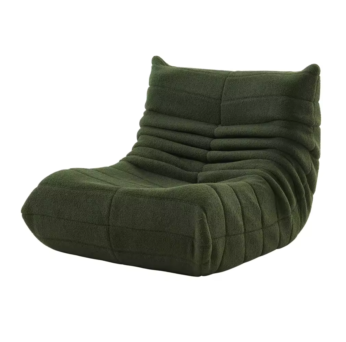 Velvet Beanbag Sofa With Backrest And Memory Foam
