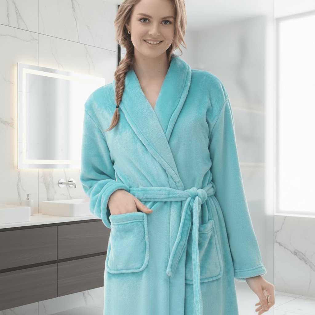 Aura 100% Cotton Absorbent Bathrobe — Quick-Dry Plush Texture