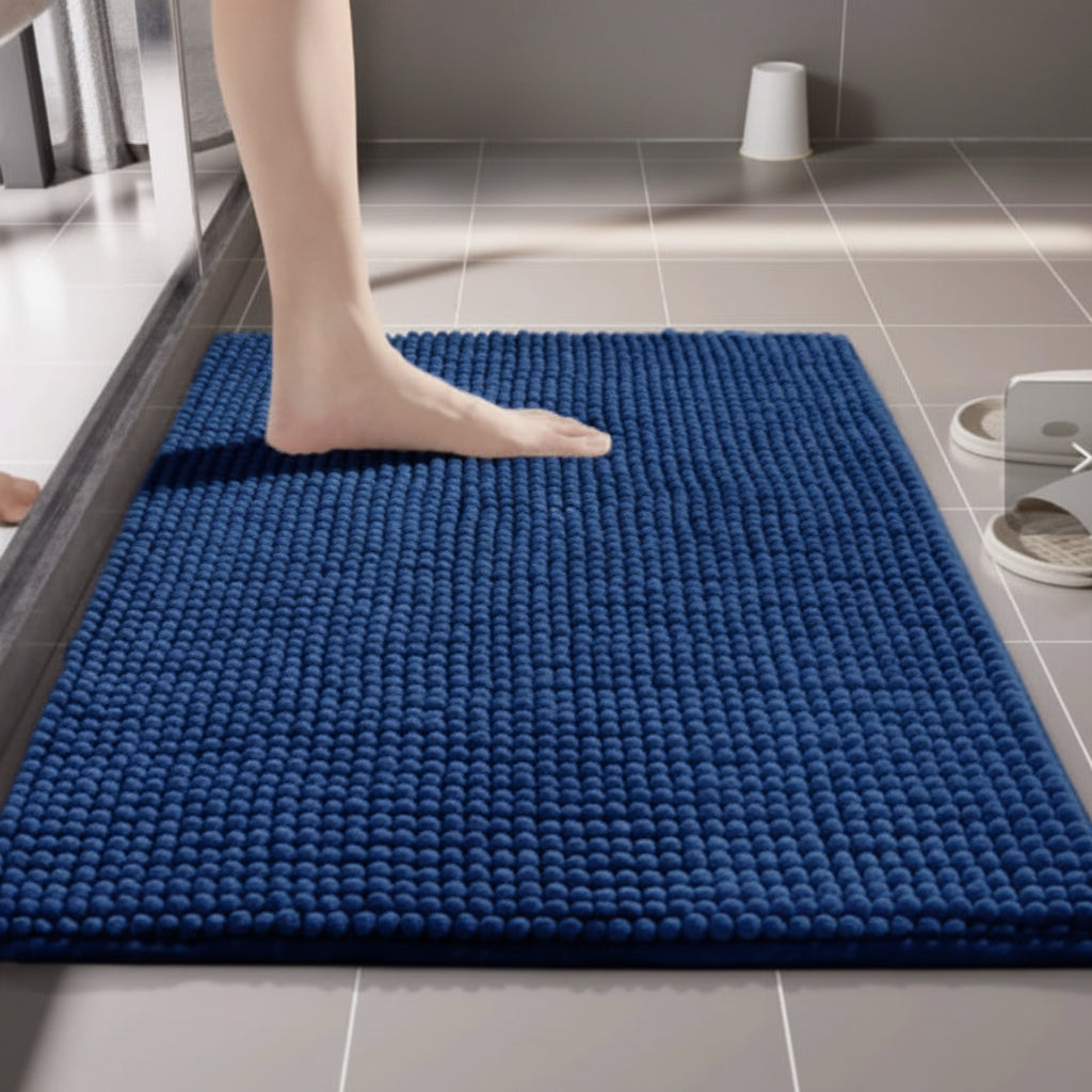 Tapete de banho ultramacio em chenille CLOUDSTEP — Secagem rápida, absorvente, com base antiderrapante