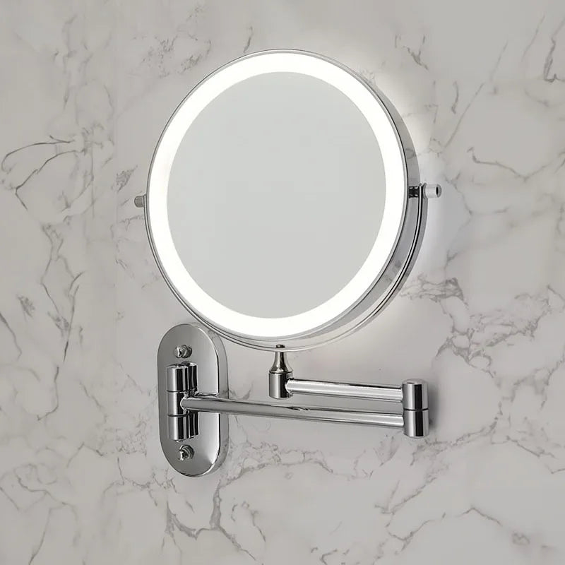 Rechargeable LED Vanity Mirror With Adjustable Lighting And Magnification