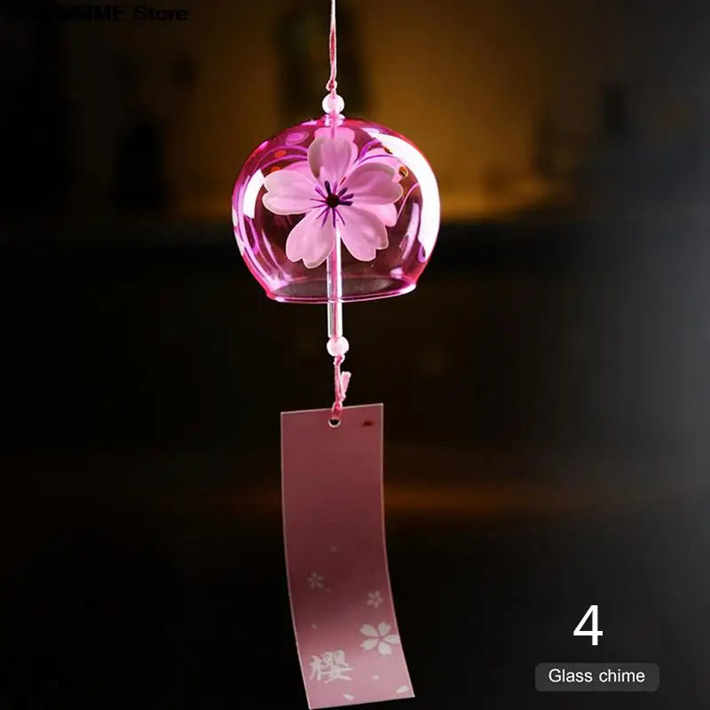 Yumeko Glass Wind Chime Japanese Style Handcrafted With Clear Tone And Decorative Pendant