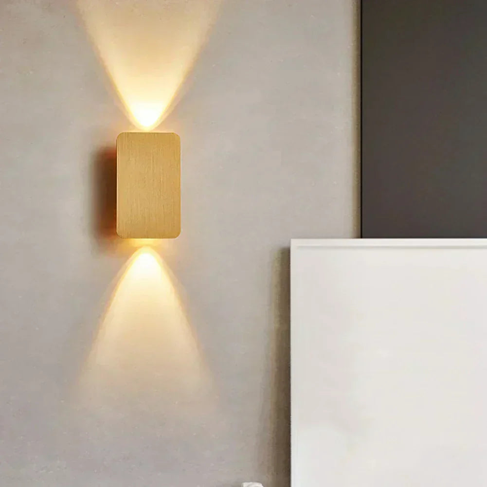 NovaLine Two-Head LED Up Down Wall Sconce Light Black Finish For Indoor Hallways And Living Rooms