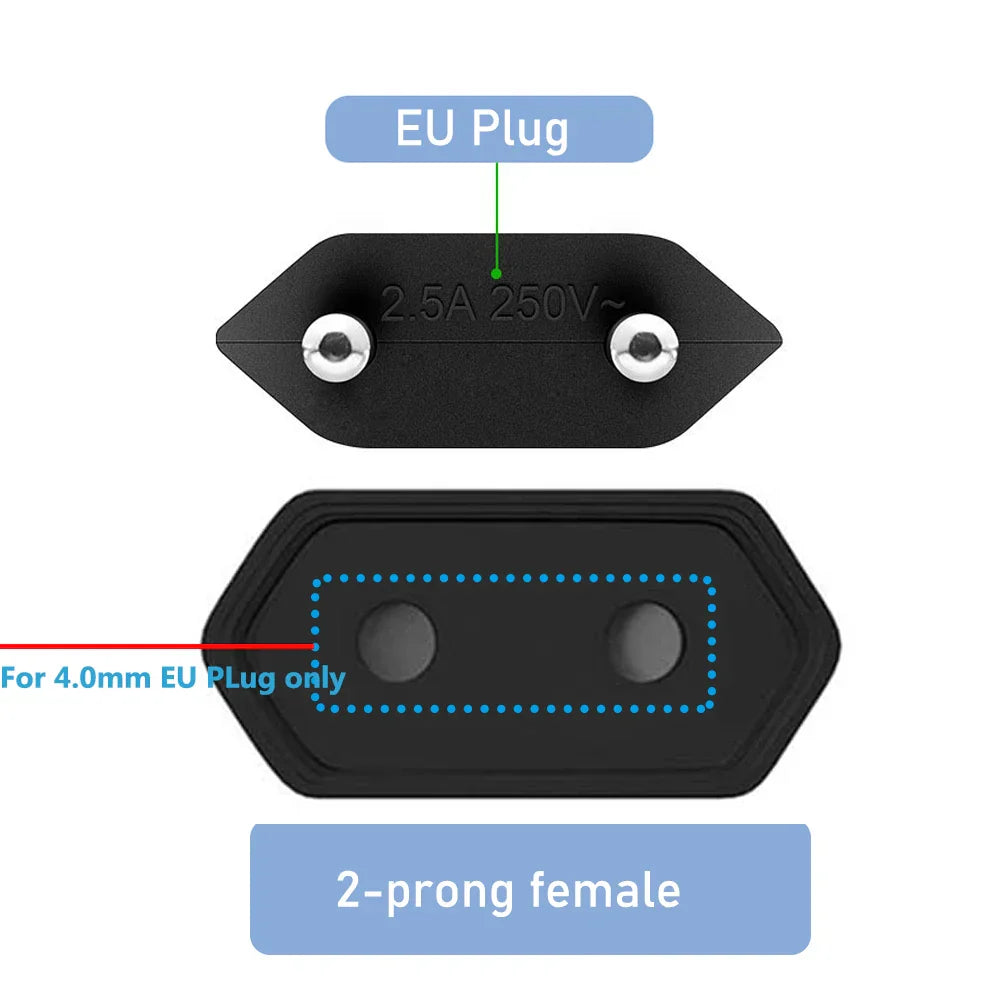 EU Extension Cable With 2 Pin Europlug For Lamps And Devices