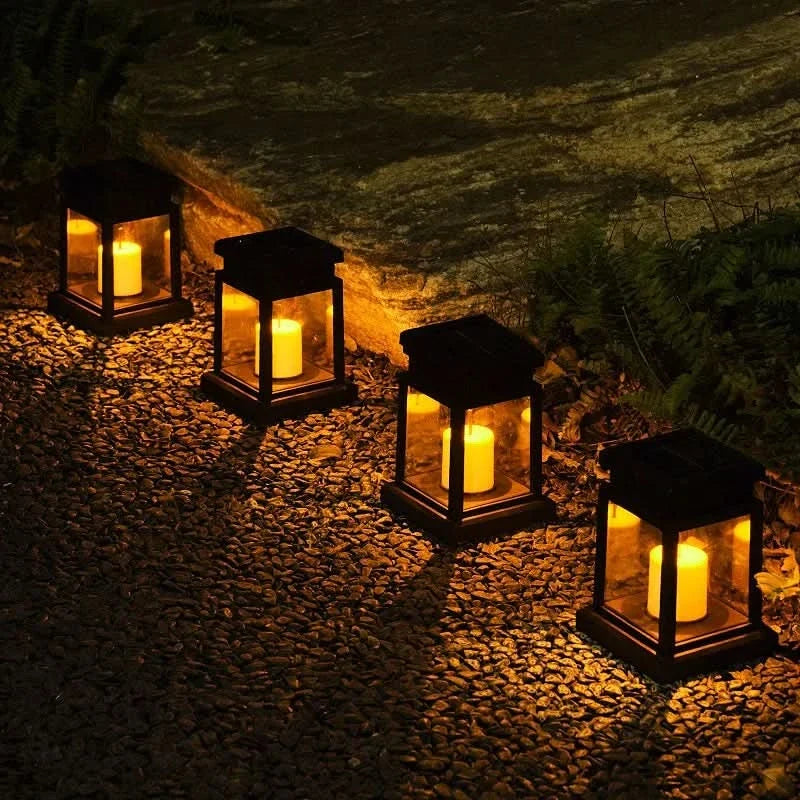 Solární lucerna se svíčkou CANDLELIVA — dekorativní design, záře inspirovaná svíčkou