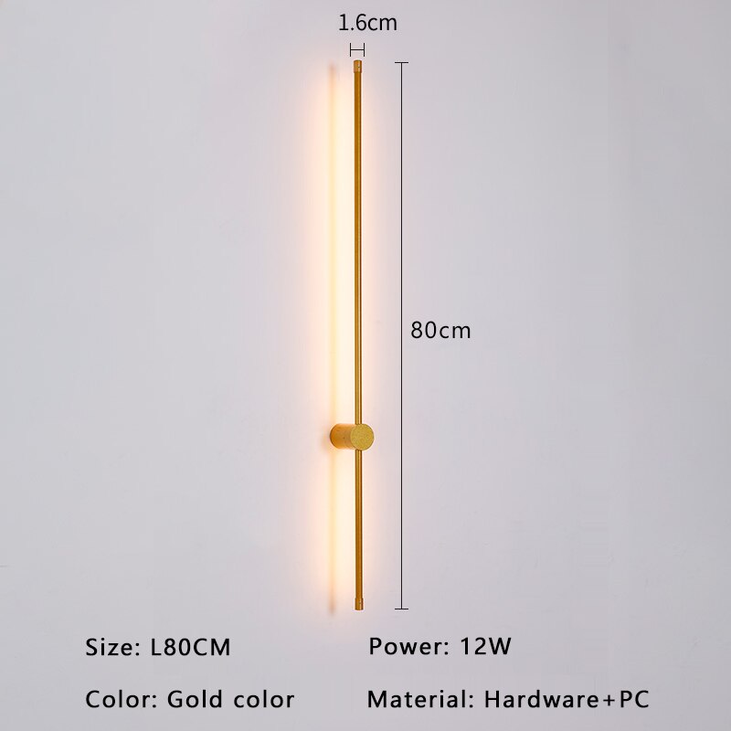 Aurelo Slim Led Wall Light With Gold Finish For Modern Interiors Ideal For Living Rooms And Hallways