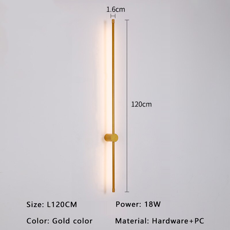 Aurelo Slim Led Wall Light With Gold Finish For Modern Interiors Ideal For Living Rooms And Hallways