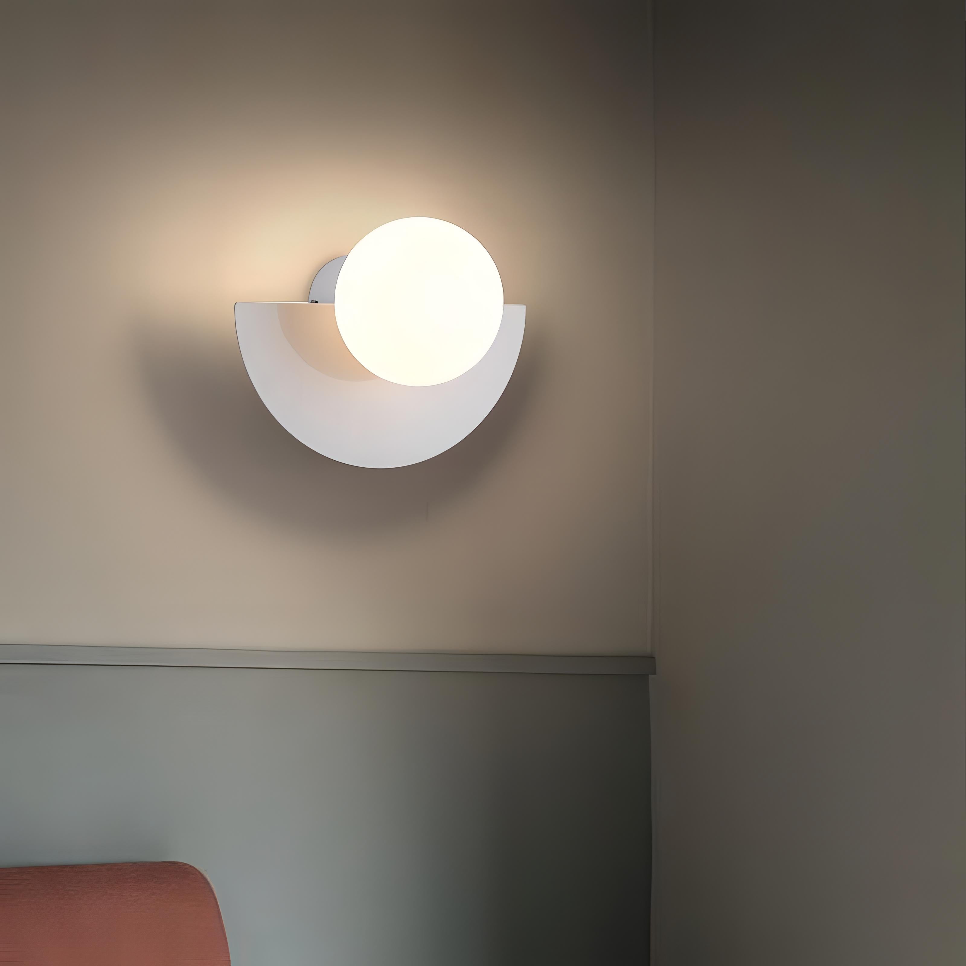 Aurelia Nordic Semicircular LED Wall Light For Living Areas That Delivers A Soft Even Glow