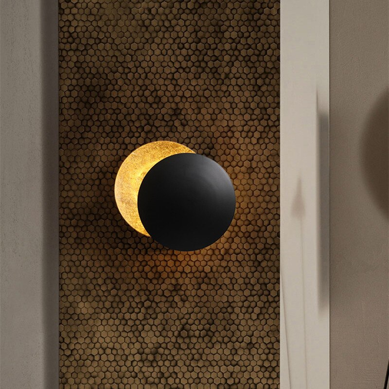 Kinkiet ścienny LED Eclipse Design z metalu i żelaza, 20–25 cm, nastrojowa dekoracja do salonu