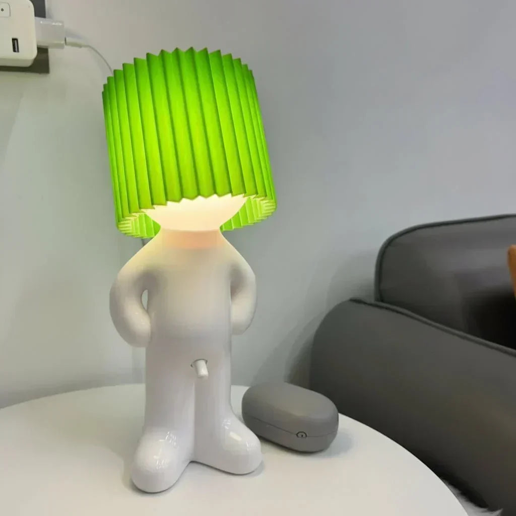 GiggleGlow Playful LED Lamp — Wobble Silhouette, Compact Footprint