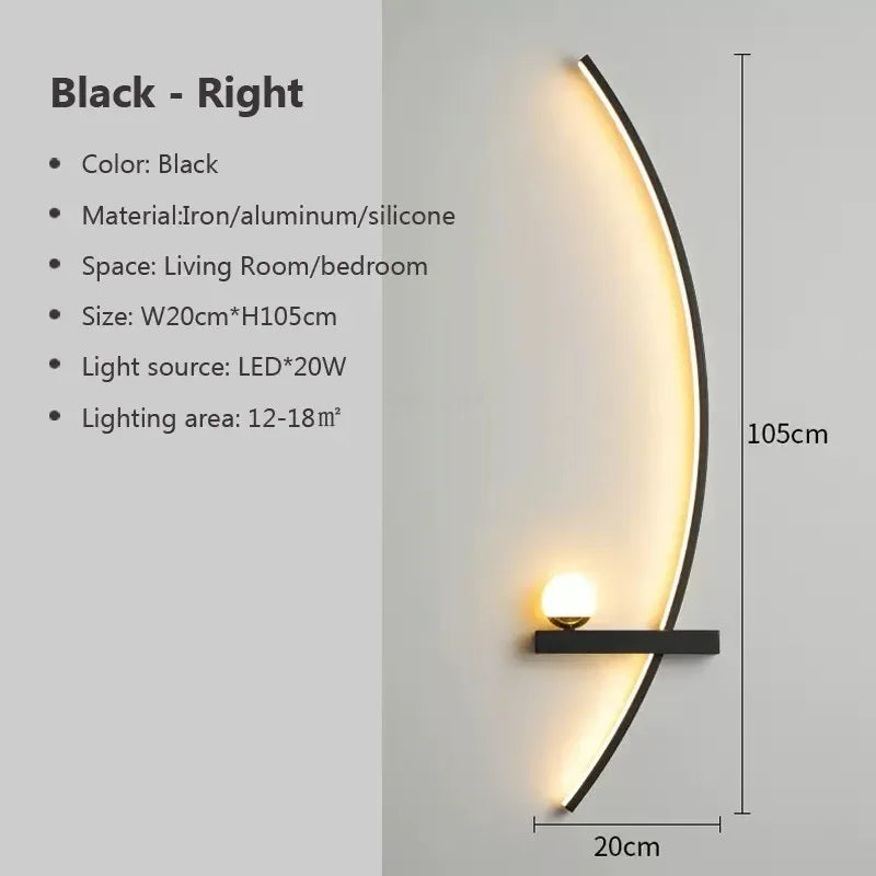 AstraGlow Modern Metal Wall Light With Black And Gold Stripe Finish For Indoor Or Outdoor Use