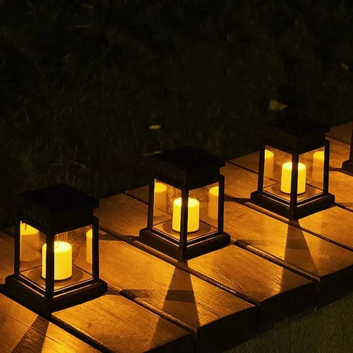 Solární lucerna se svíčkou CANDLELIVA — dekorativní design, záře inspirovaná svíčkou
