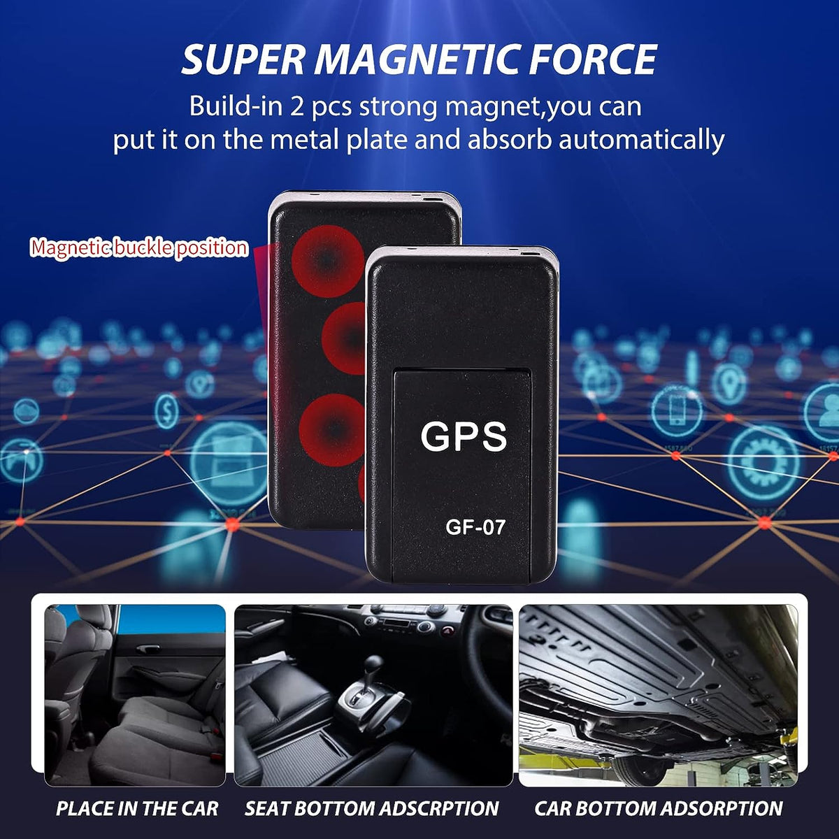 Mini GPS lokátor do auta SecureTrack — vestavěný magnet, sledování v reálném čase, stabilní signál