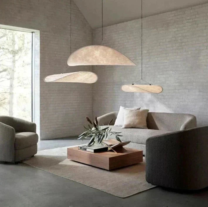 Elegant Lyra Pendant Light Led With Chip Pattern And Tyvek Knit Shade For Modern Interiors