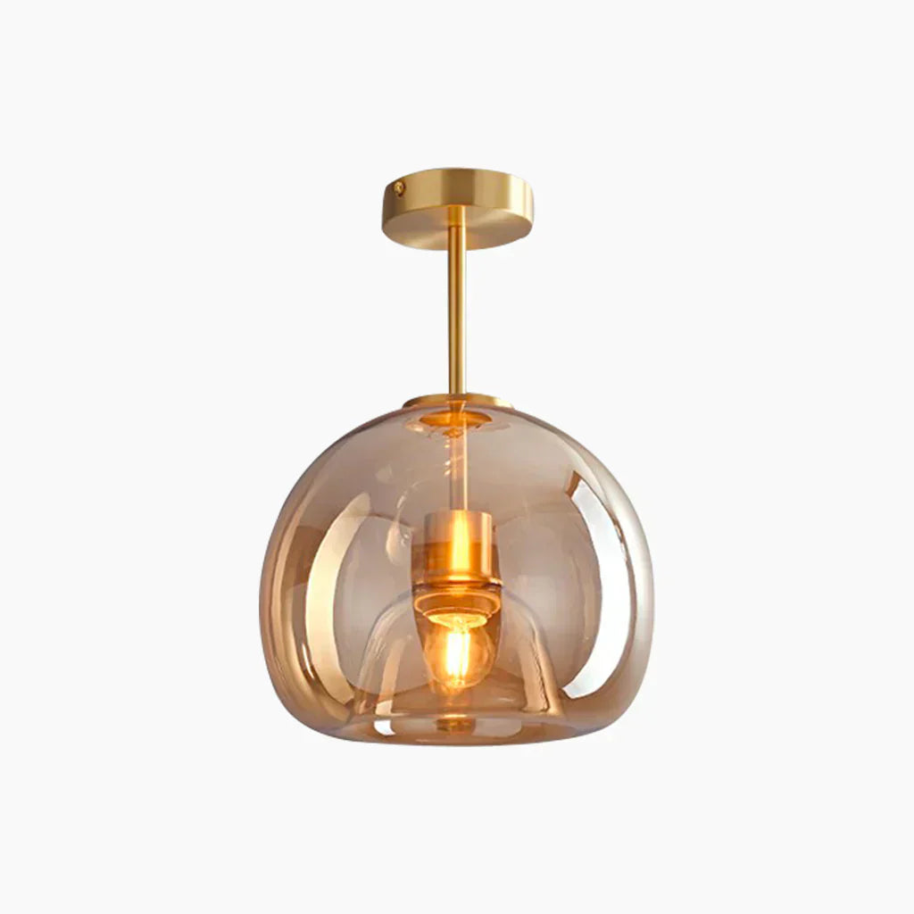 Elegant Glass Ceiling Fixture With Pendant Or Semi Flush Mount For Versatile Living Spaces