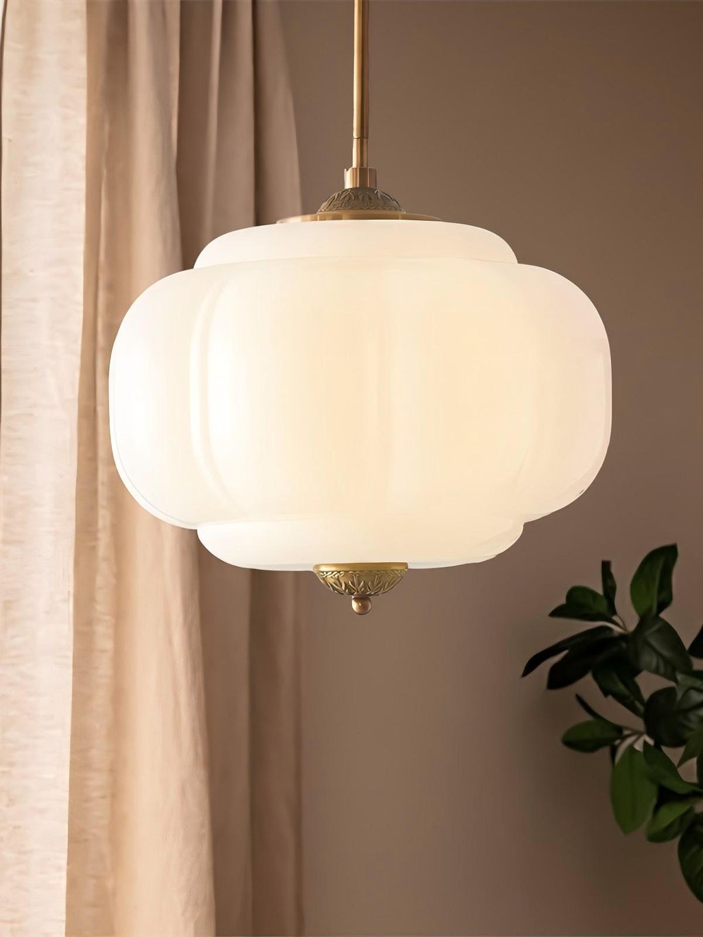 Vintage Milk Glass Ceiling Light With Fluted Rim White Pink Green Matte Glass Brass Black