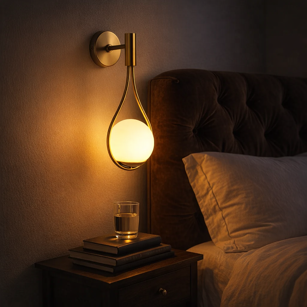 AuraNova Contemporary Metal Wall Light With Sculptural Frame For Modern Interiors