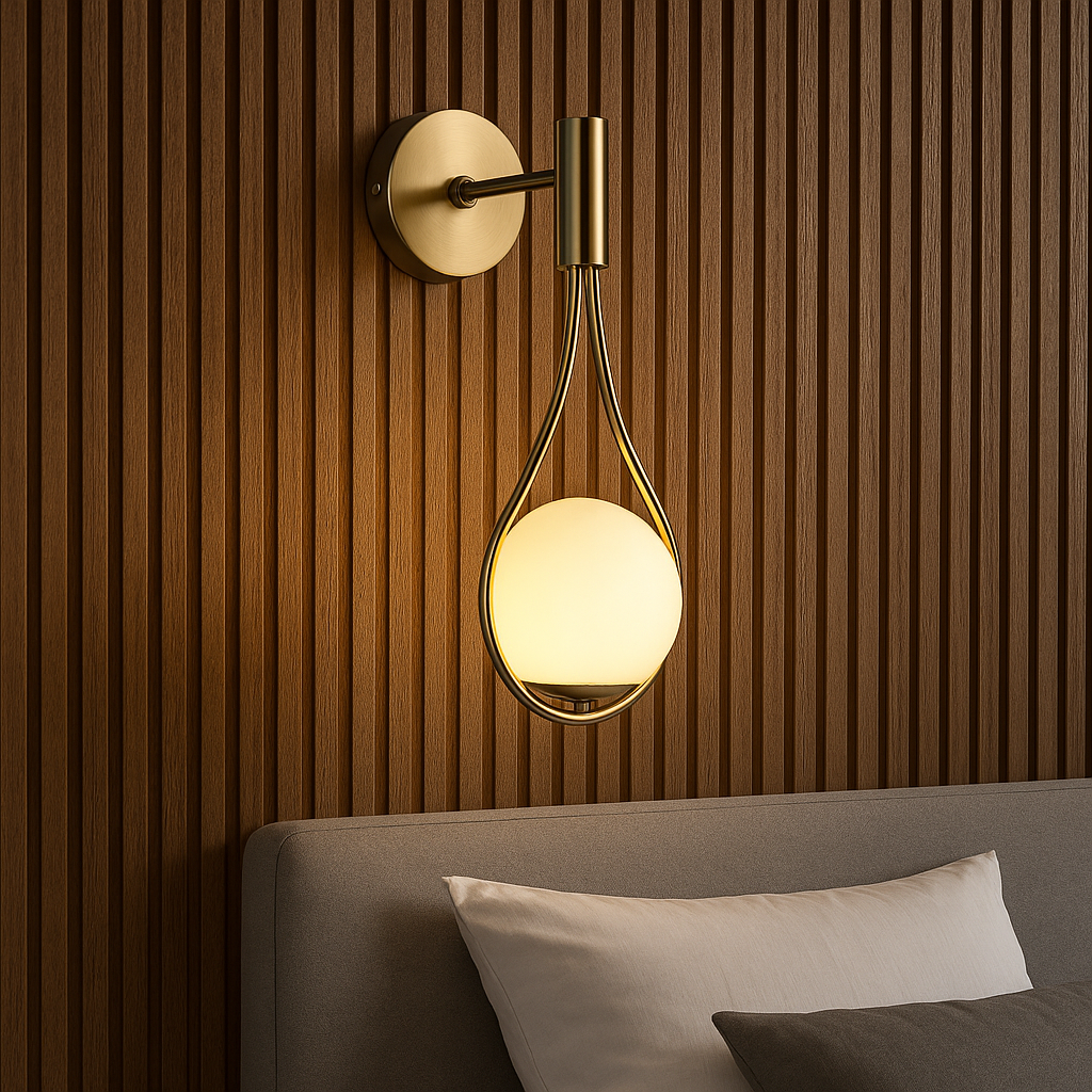 AuraNova Contemporary Metal Wall Light With Sculptural Frame For Modern Interiors