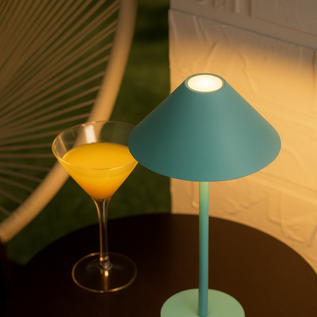 LED Tranquil Cone Desk Light For Living Rooms And Workspaces With Soft Ambient Glow