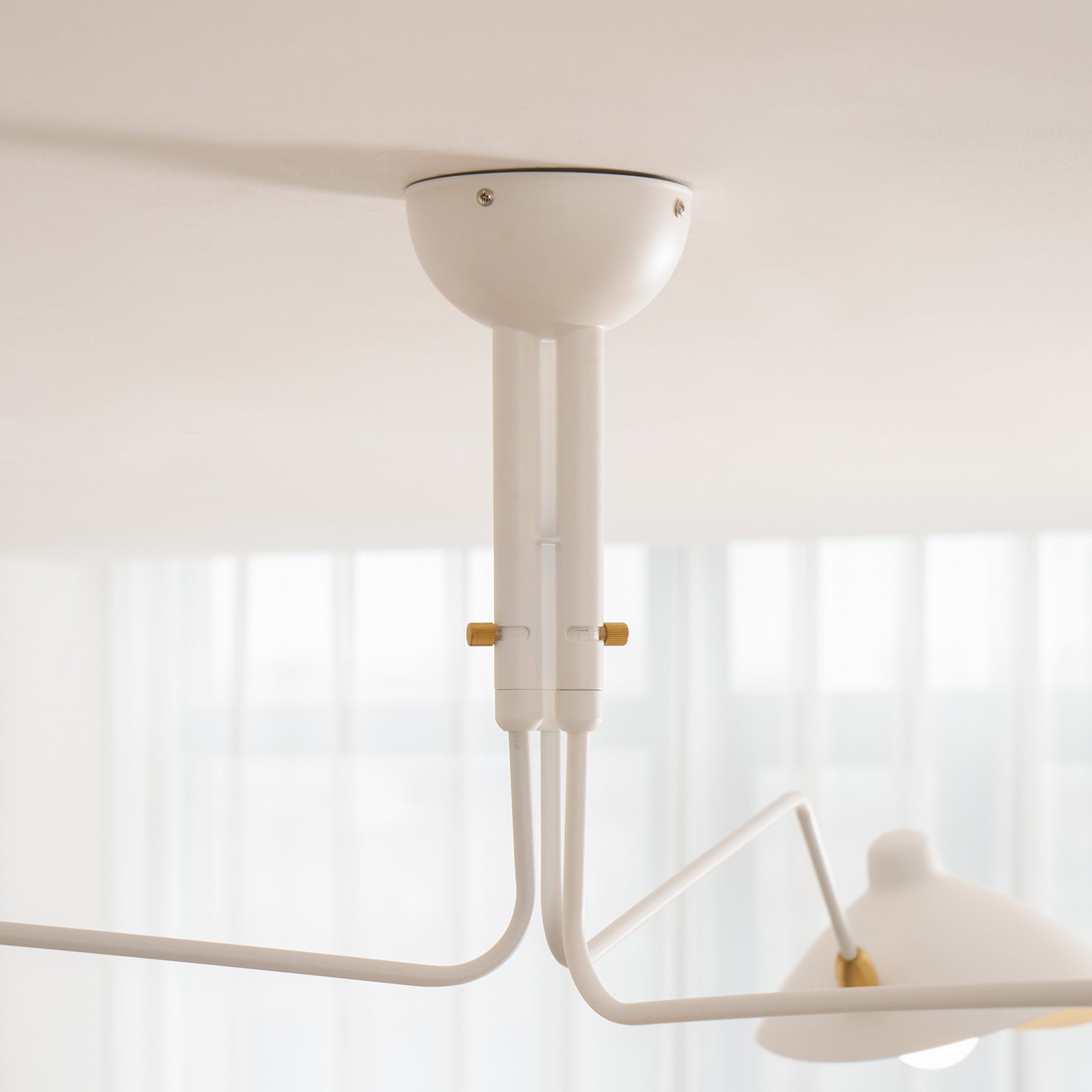 Adjustable Spider Ceiling Light, Multi-Arm, Black And White, Brass, Scandinavian Modern