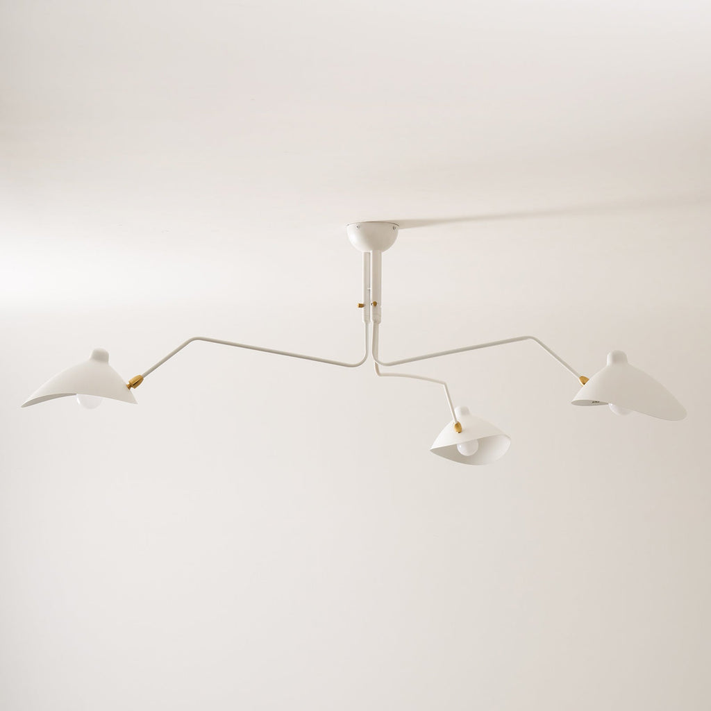 Adjustable Spider Ceiling Light, Multi-Arm, Black And White, Brass, Scandinavian Modern