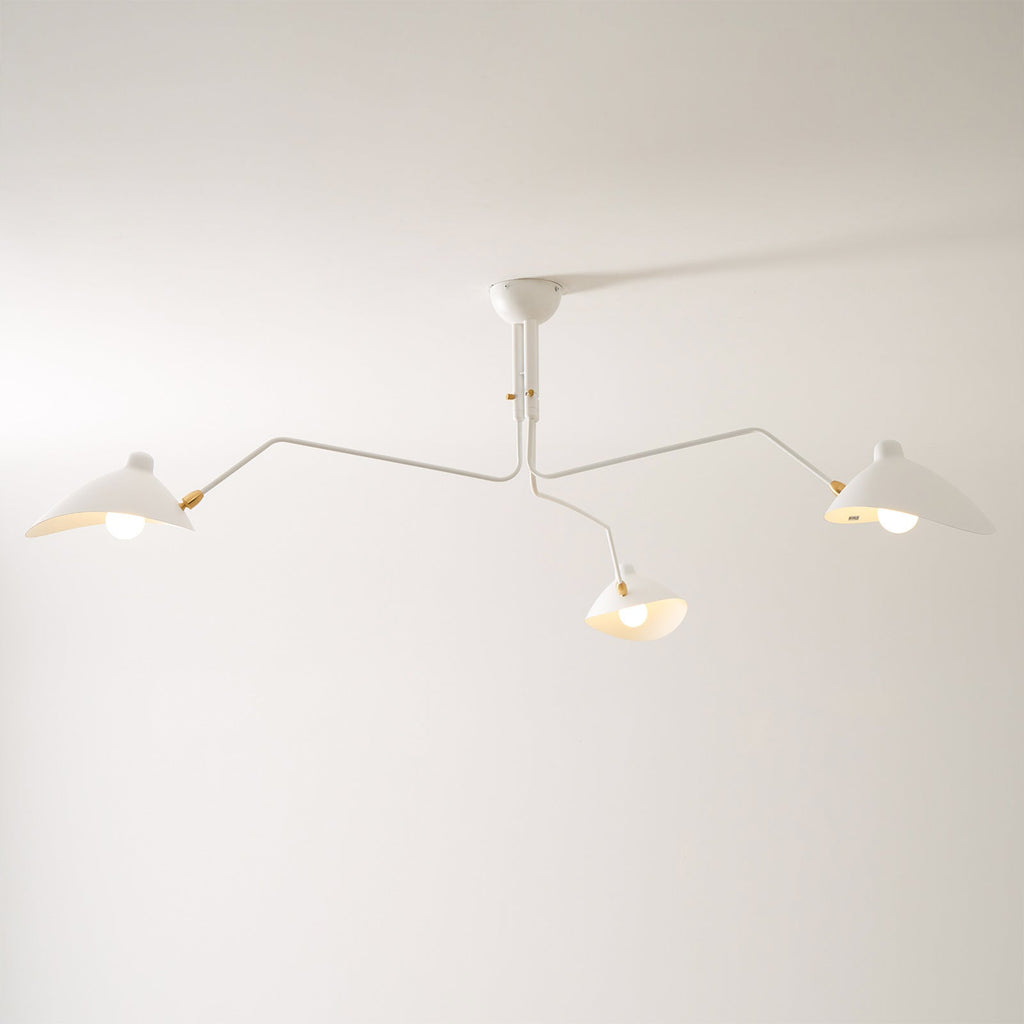 Adjustable Spider Ceiling Light, Multi-Arm, Black And White, Brass, Scandinavian Modern