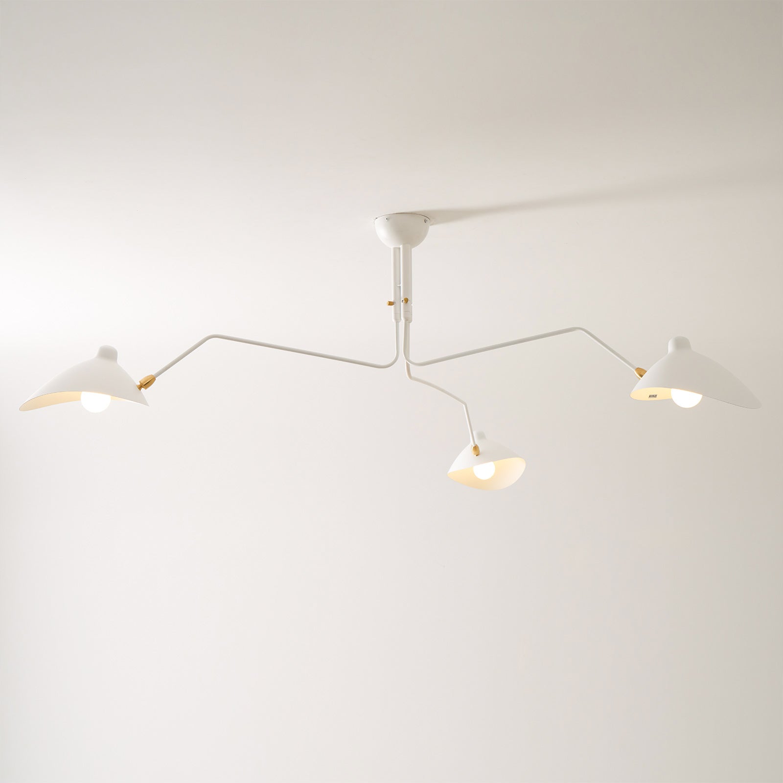 Adjustable Spider Ceiling Light, Multi-Arm, Black And White, Brass, Scandinavian Modern