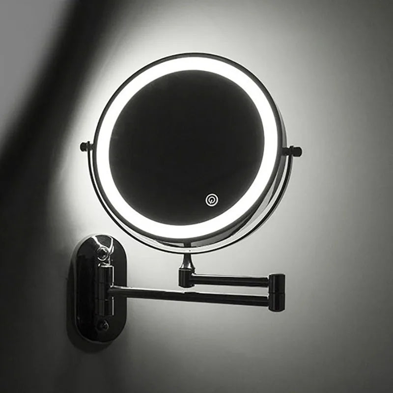 Rechargeable LED Vanity Mirror With Adjustable Lighting And Magnification