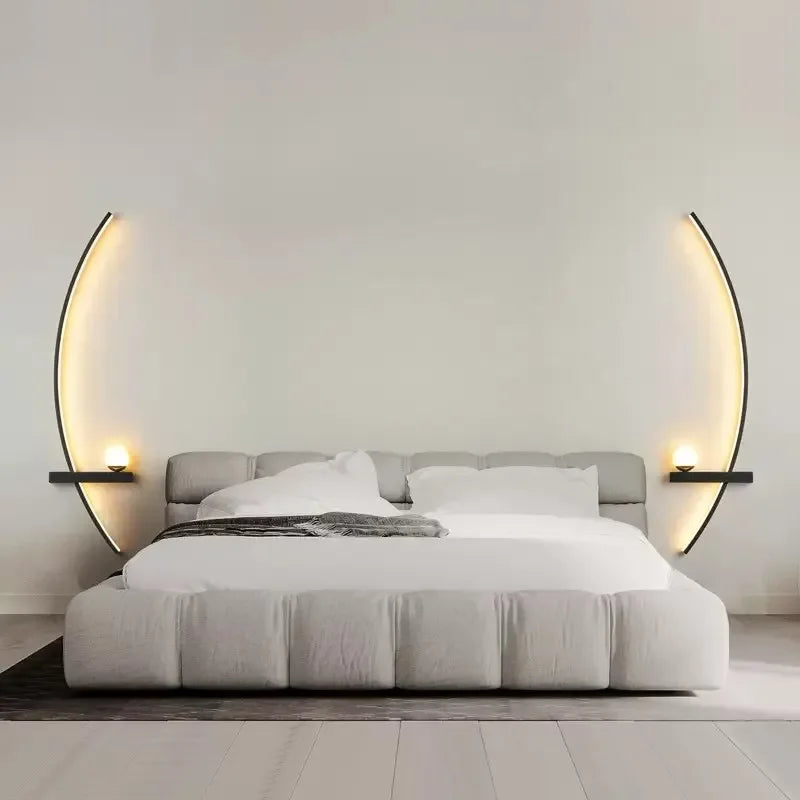 AstraGlow Modern Metal Wall Light With Black And Gold Stripe Finish For Indoor Or Outdoor Use