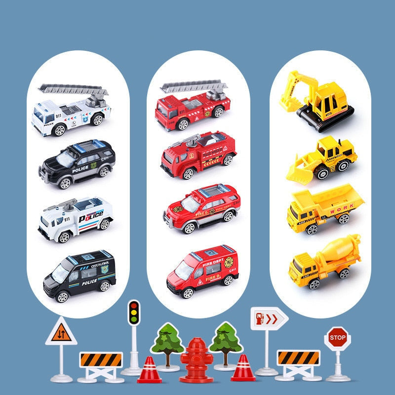 Airplane Playset With 20 Pieces, Airport Theme And Construction Vehicles