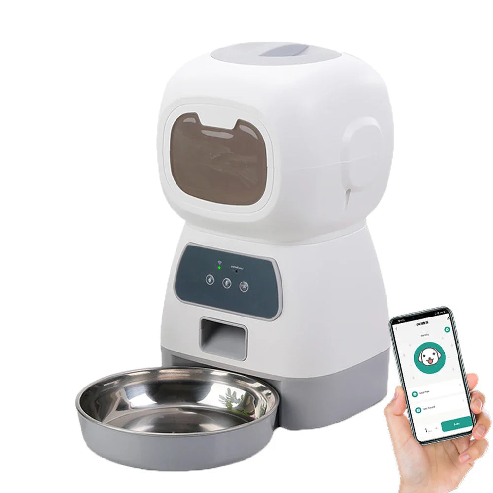 Smart foderautomat til kæledyr — programmerbare tidsplaner, stemmeoptagelse, WiFi-appstyring