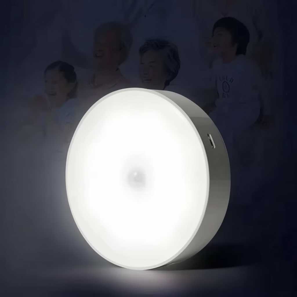 LED světlo s pohybovým senzorem a USB nabíjením — magnetické uchycení