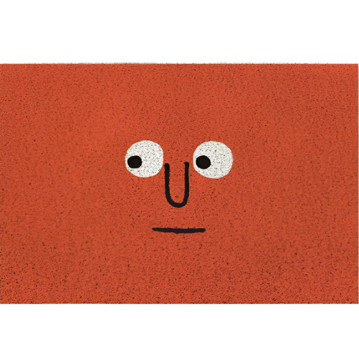 Face Motif Doormat 40 × 60 cm — PVC Dirt-Trapping Surface, Non-Slip Backing