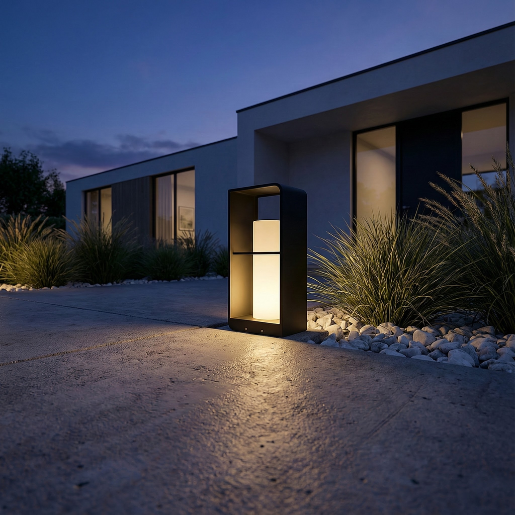 NovaLume Solar Garden Light With Marble-Style Accent For Modern Outdoor Spaces For Patios And Gardens