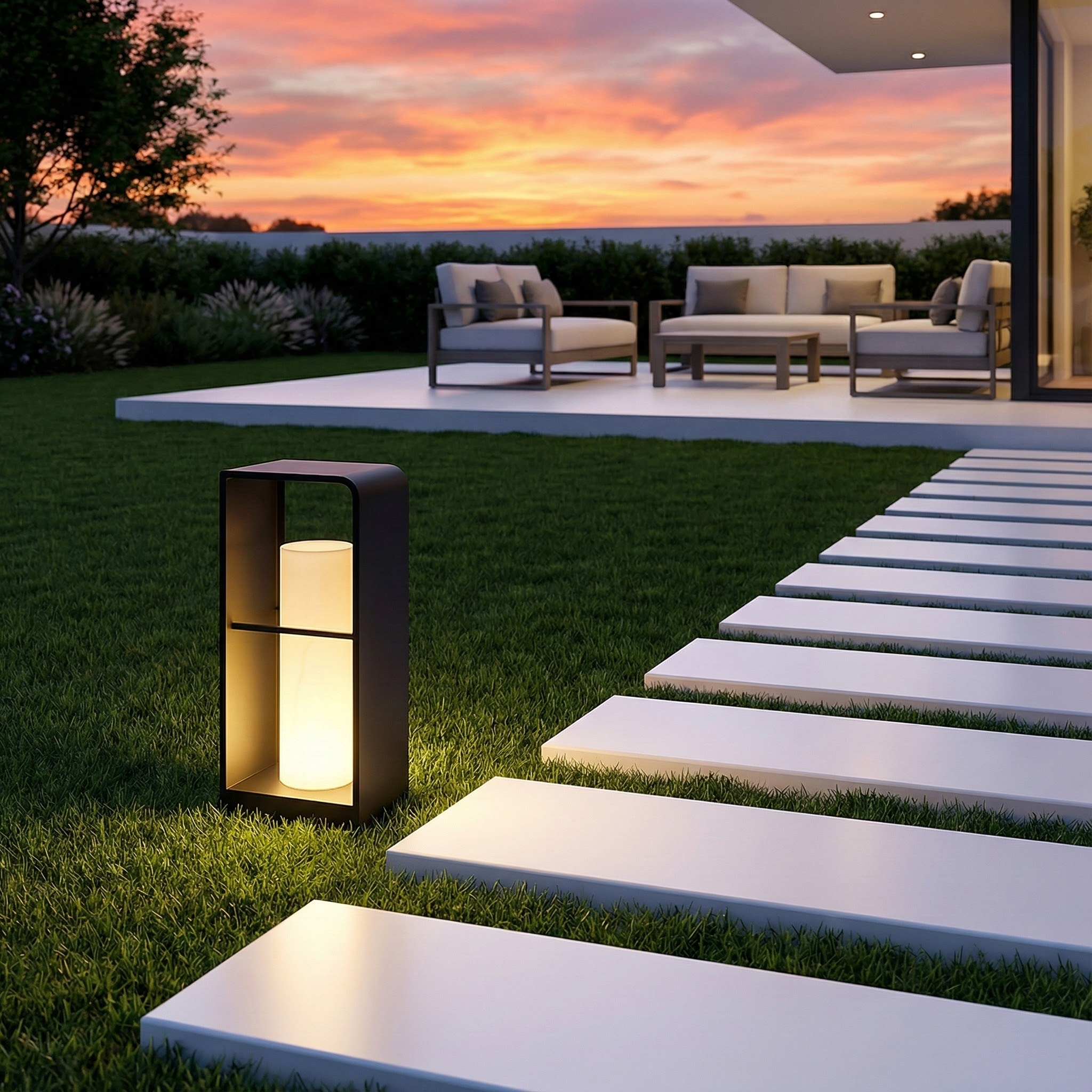 NovaLume Solar Garden Light With Marble-Style Accent For Modern Outdoor Spaces For Patios And Gardens