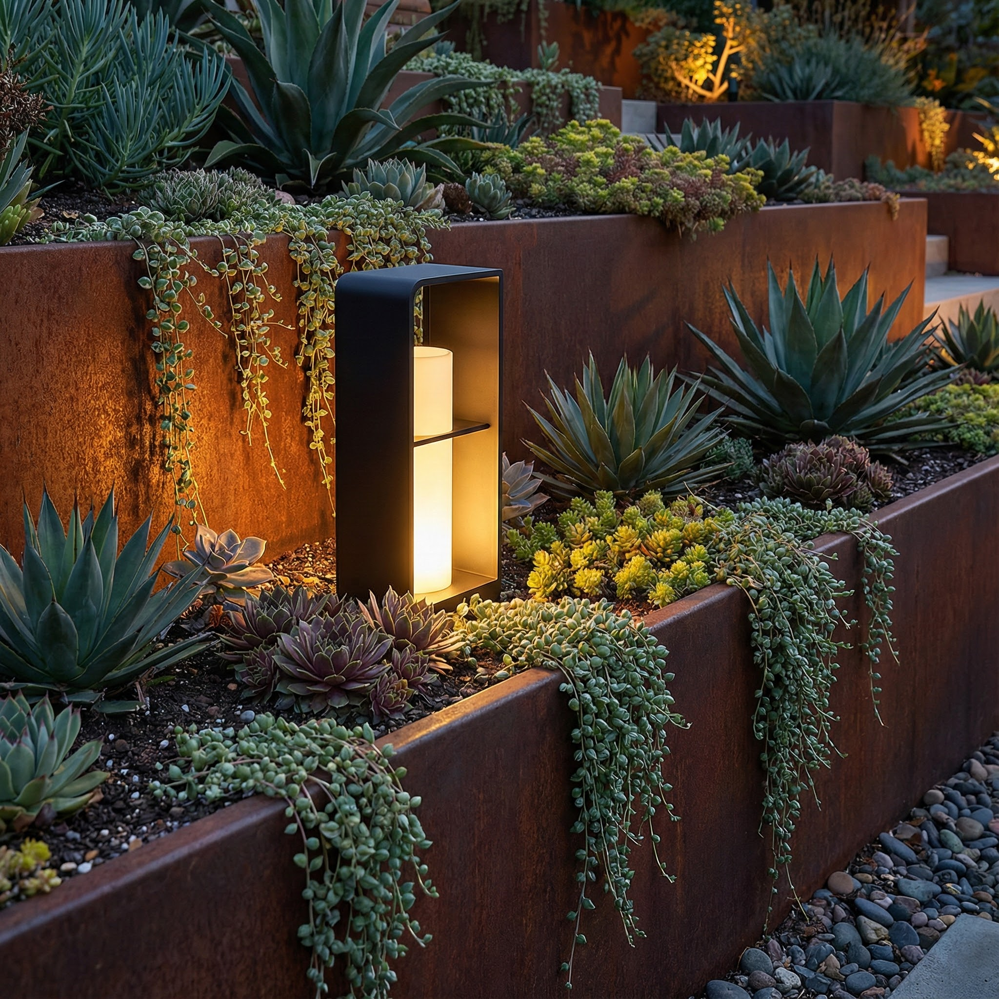 NovaLume Solar Garden Light With Marble-Style Accent For Modern Outdoor Spaces For Patios And Gardens
