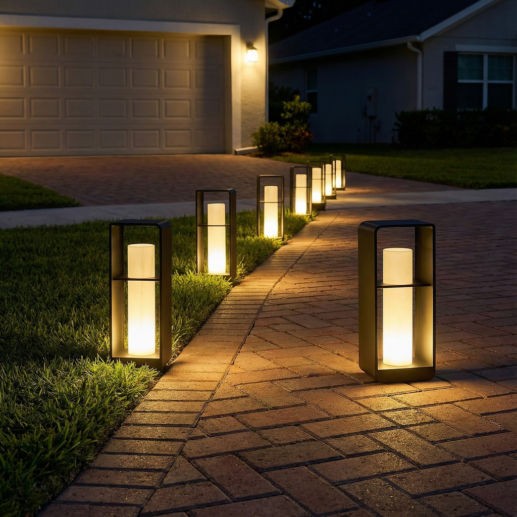 NovaLume Solar Garden Light With Marble-Style Accent For Modern Outdoor Spaces For Patios And Gardens
