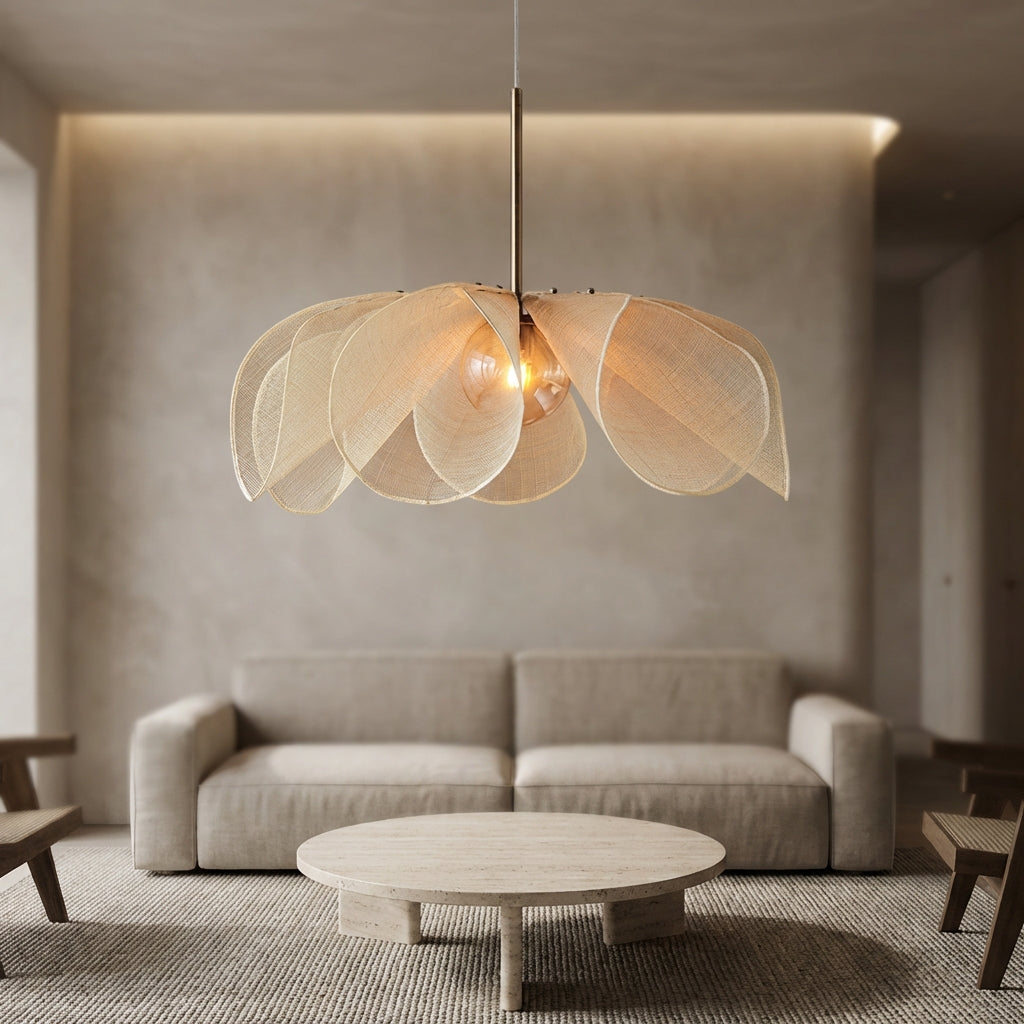 LumaNova Textile Pendant Lamp With Organic Form For Home Decor And Living Spaces