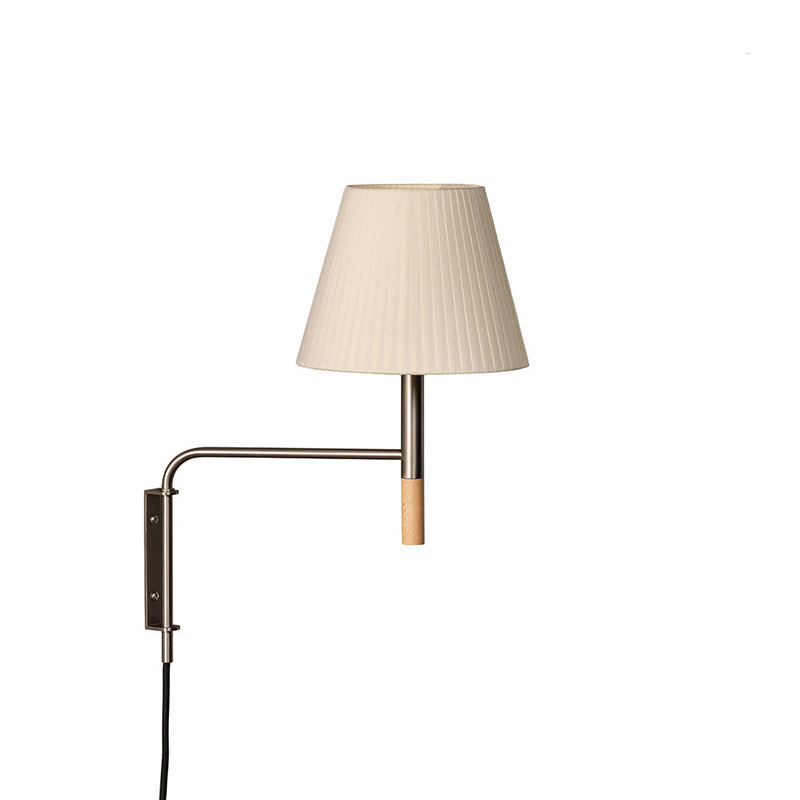 Wall Lamp Featuring Swivel Arm Modern Reading Light With Parchment Or Pleated Shade