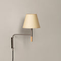 Wall Lamp Featuring Swivel Arm Modern Reading Light With Parchment Or Pleated Shade