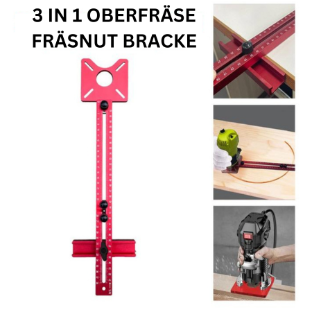 Woodworking Router With Adjustable 3-In-One Aluminum Grooving Tool