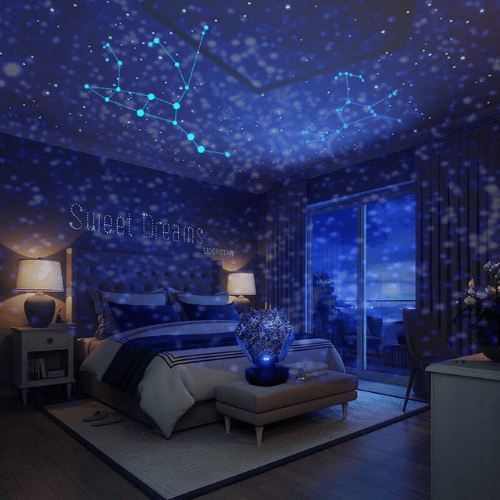 NebulaGlow Galaxy projektor — Állítható fényerő- és színhangolás, csillag- és ködvetítés