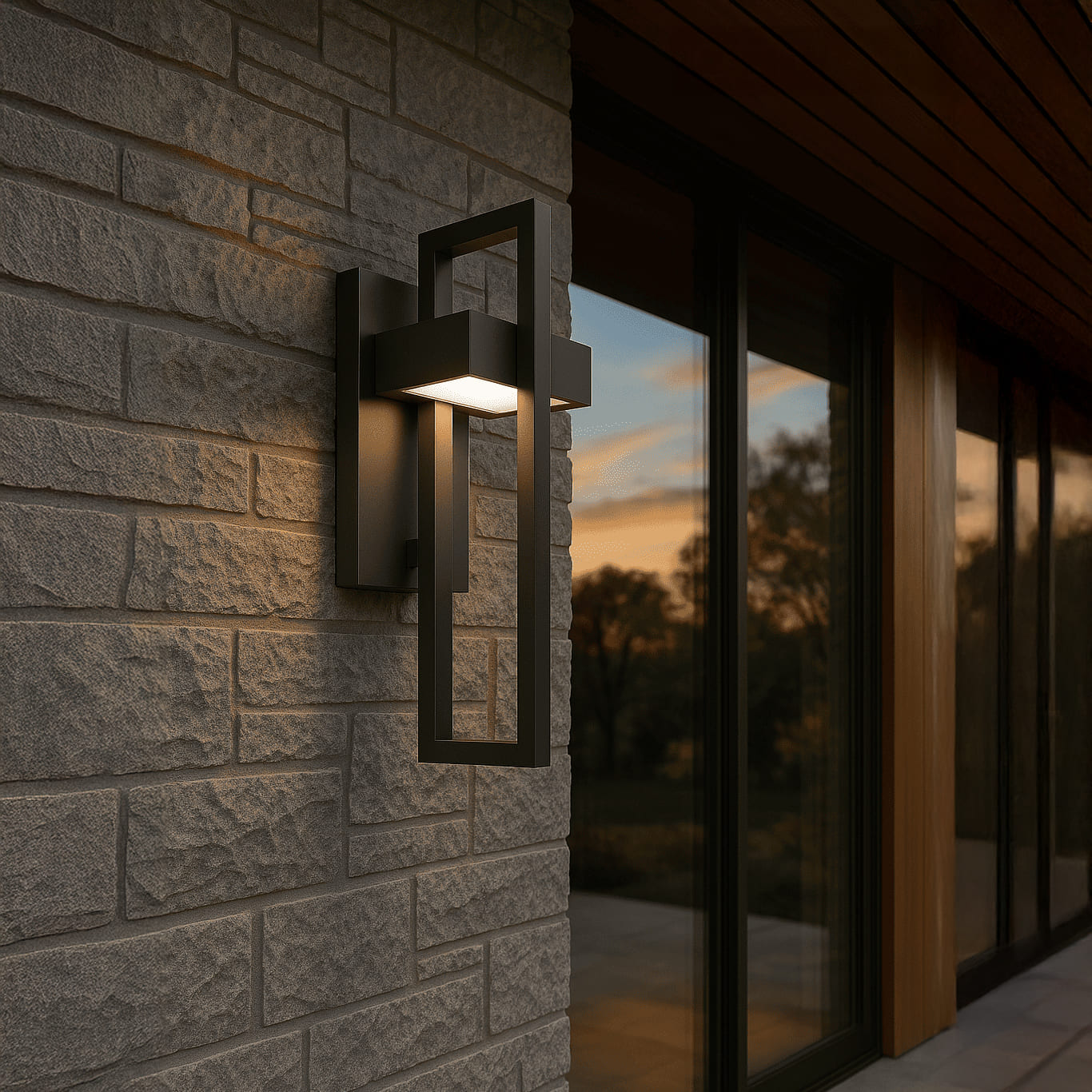AeroLumen Contemporary Exterior Wall Light With LED Illumination For Patios And Outdoor Spaces