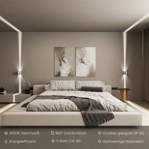 360 Degree Rotatable Aluminum LED Wall Lamp For Warm Ambient Lighting