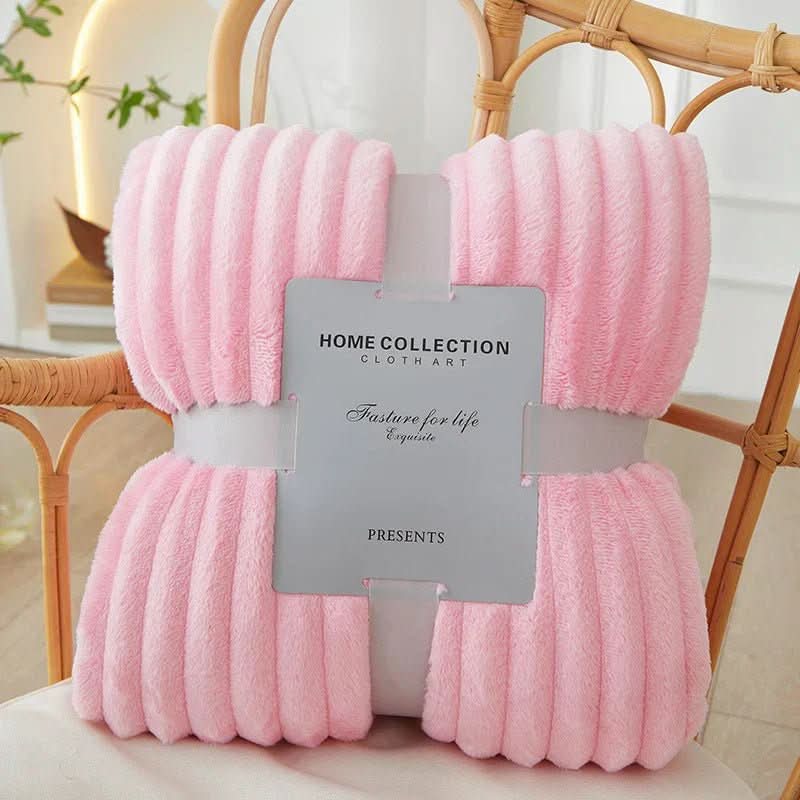 Hřejivá útulná flanelová deka ve stylu fleecu StripeWarm – plyšová povrchová struktura –